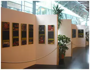 Large exhibition hall with many stands created by SCS